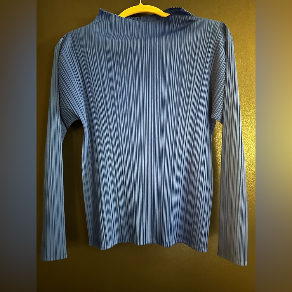 Blue Pleats Please Issey Miyake top